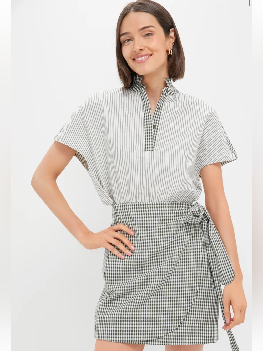 Tuckernuck POMANDER PLACE Green Gingham Frida Dress Sz Small
